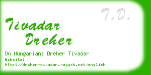 tivadar dreher business card